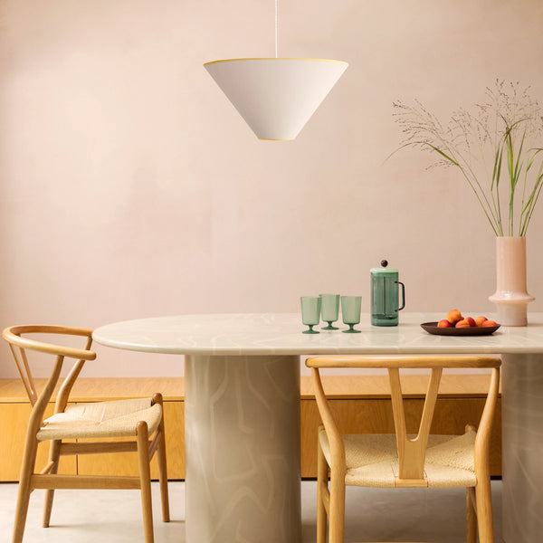 White cone light shade