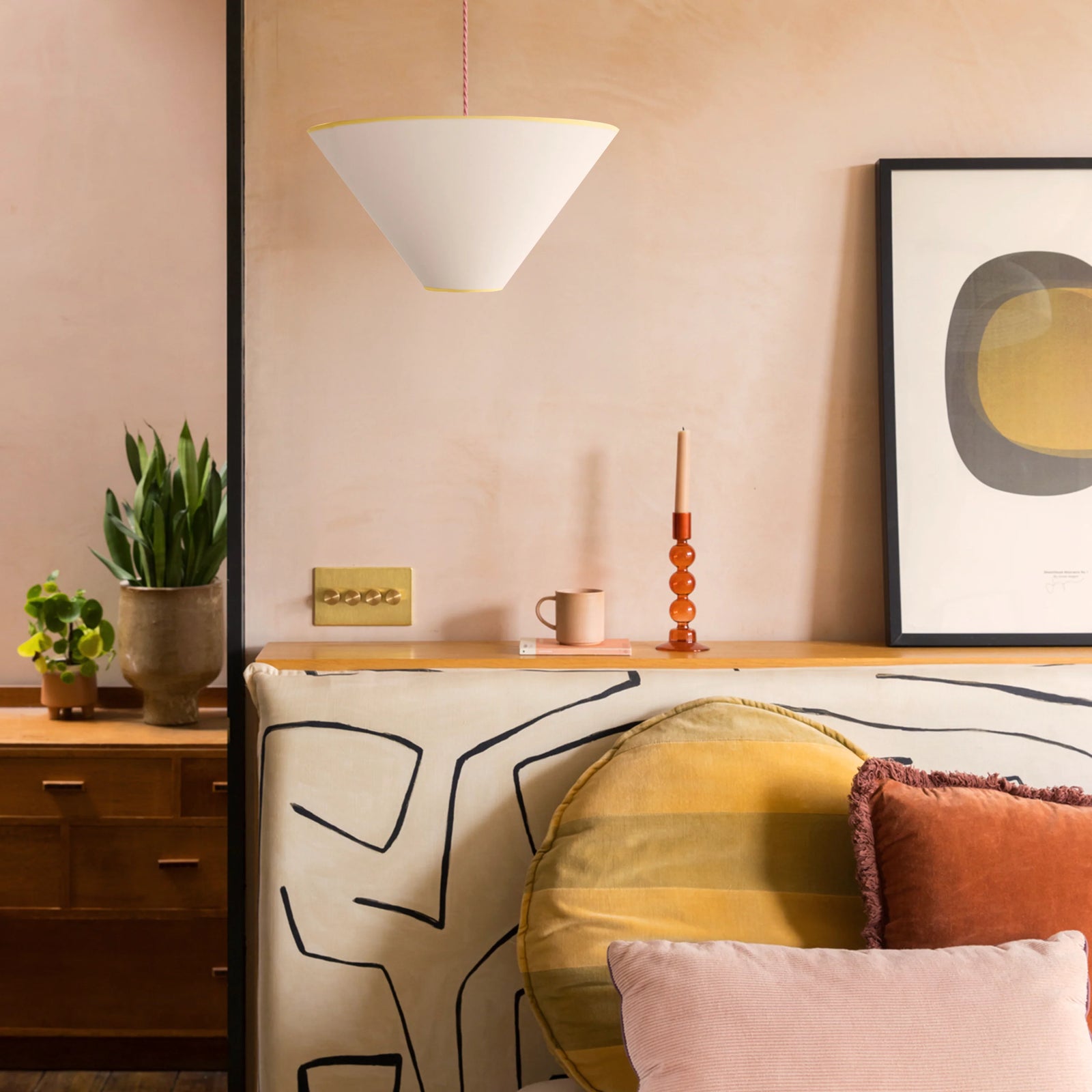 White cone light shade