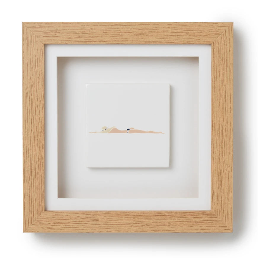"Delphine" Framed Hand Painted Tile
