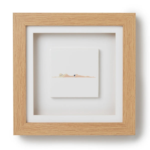 "Delphine" Framed Hand Painted Tile