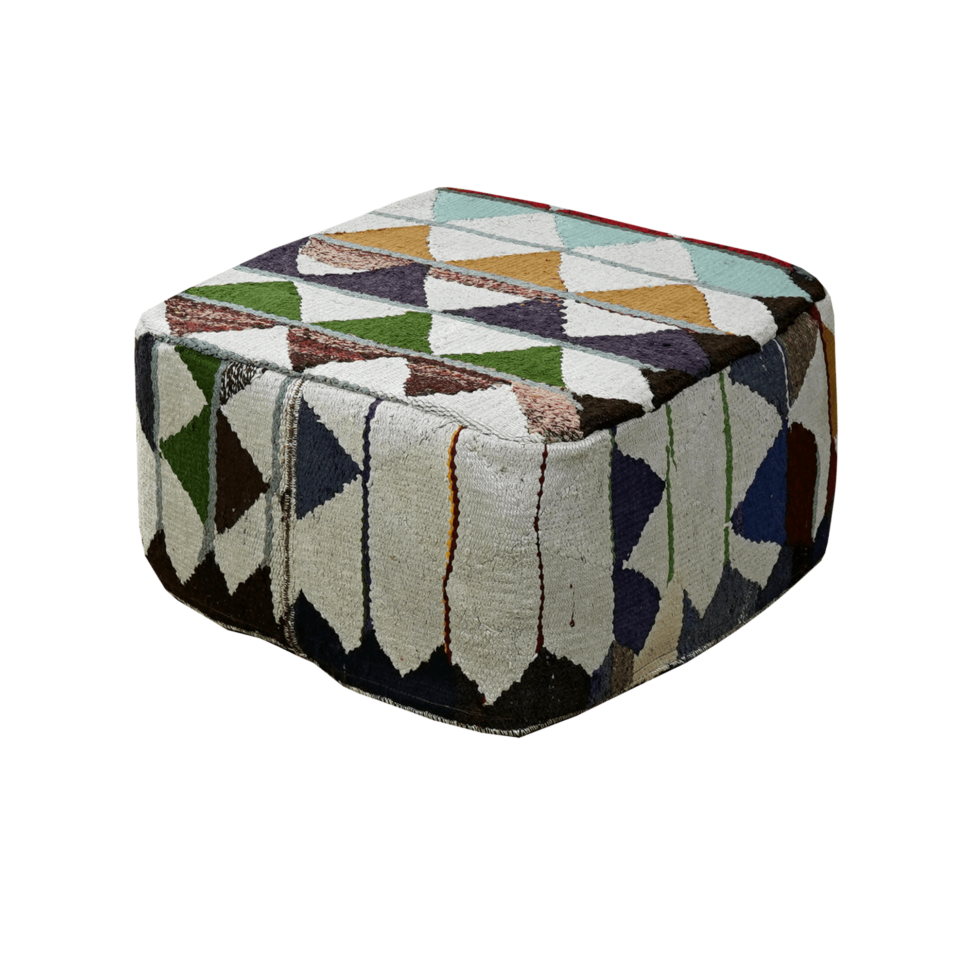 Kilim Pouf · Handcrafted - Multicoloured, 65x65 cm