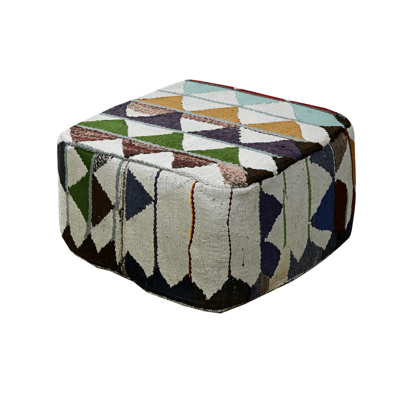 Kilim Pouf · Handcrafted - Multicoloured, 65x65 cm