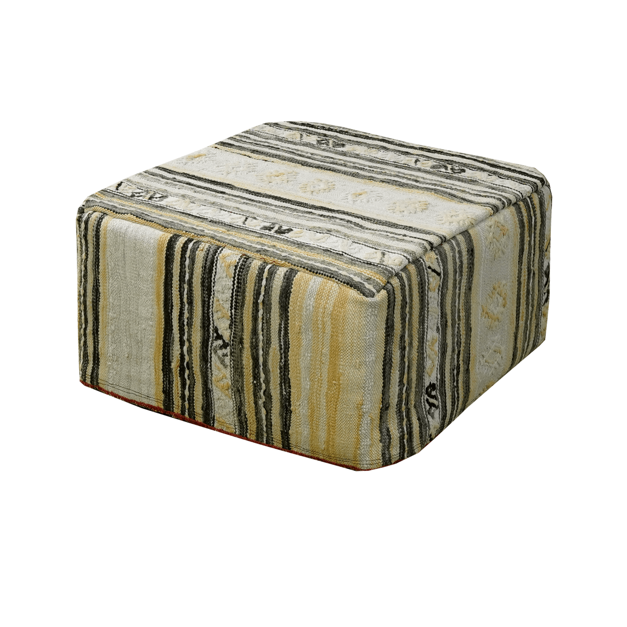 Kilim Pouf · Handcrafted - Multicoloured, 65x65 cm
