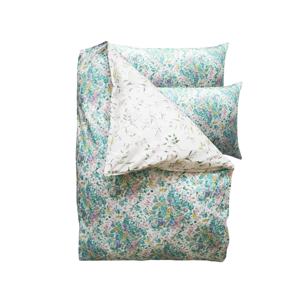 Bridgerton Reversible Duvet Set made with Liberty Fabric BOUQUET PARADE & REGAL BLOSSOM
