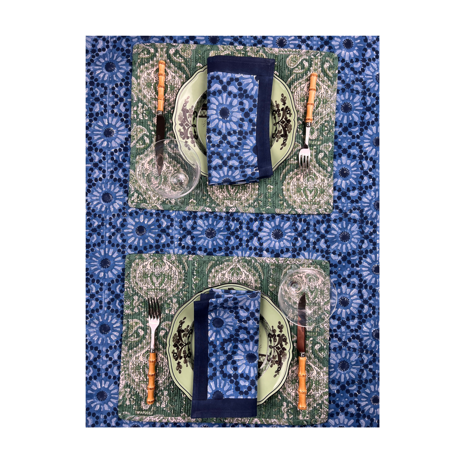 ‘The Kaleidoscope’ Tablecloth - Dark Indigo