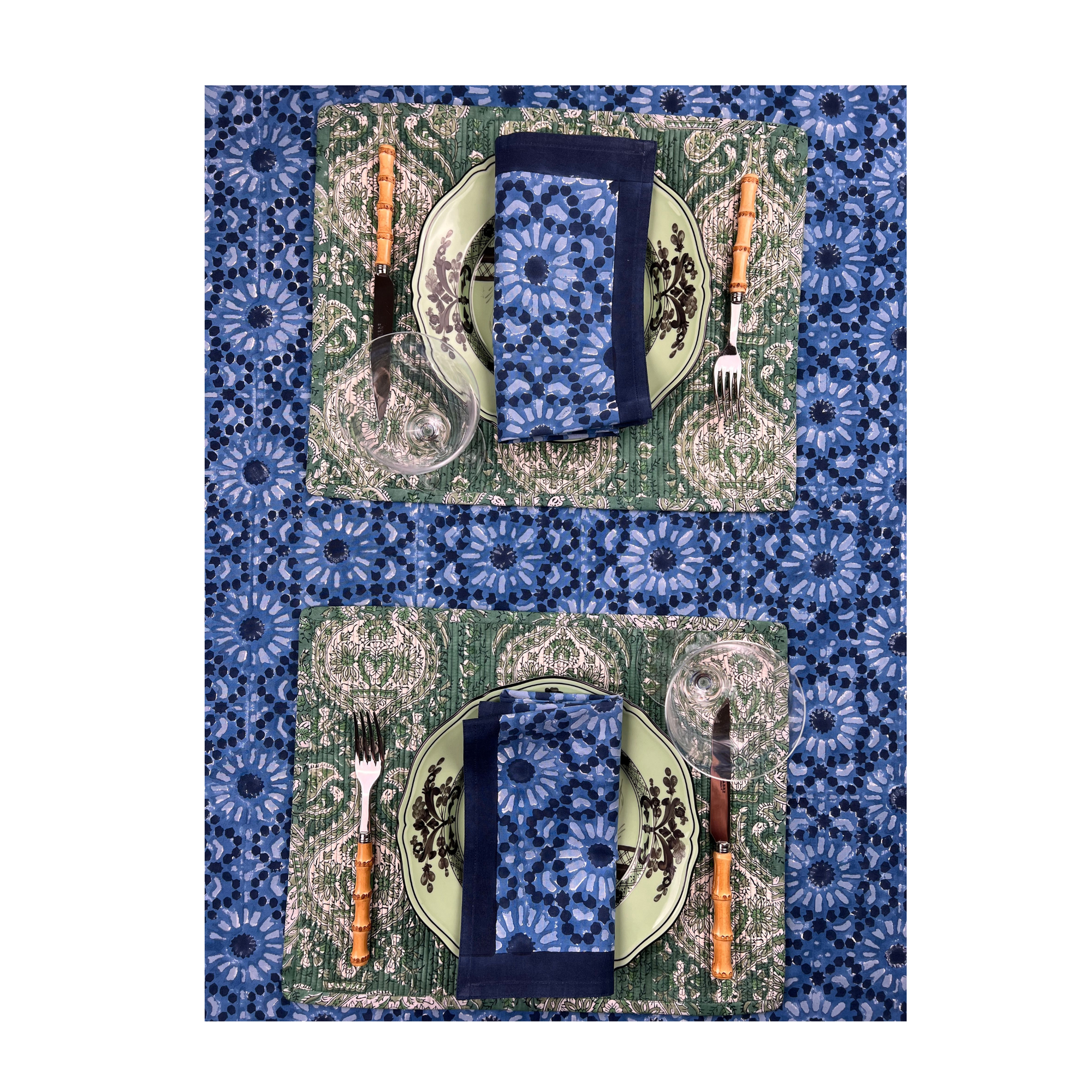 ‘The Kaleidoscope’ Tablecloth - Dark Indigo