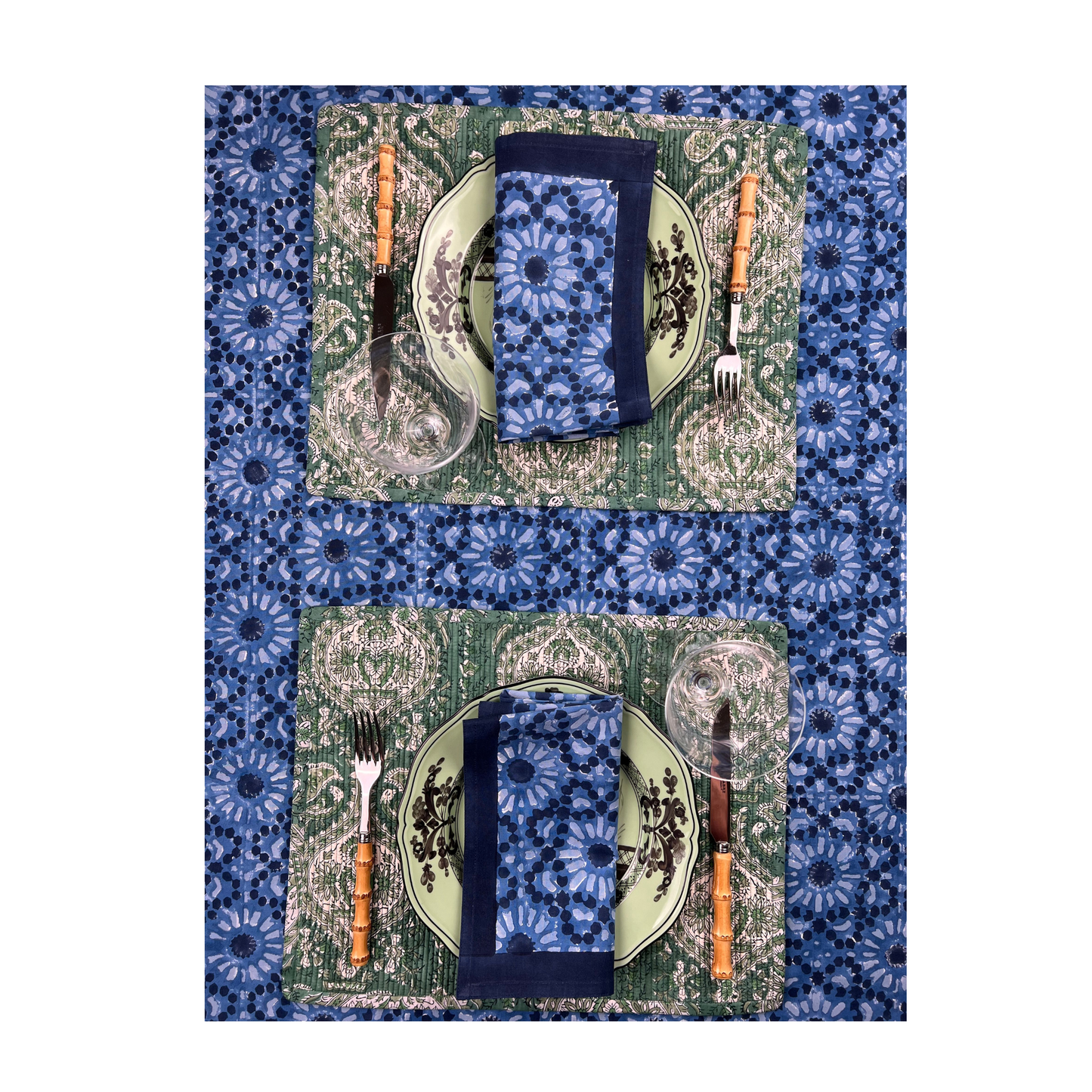 ‘The Kaleidoscope’ Tablecloth - Dark Indigo