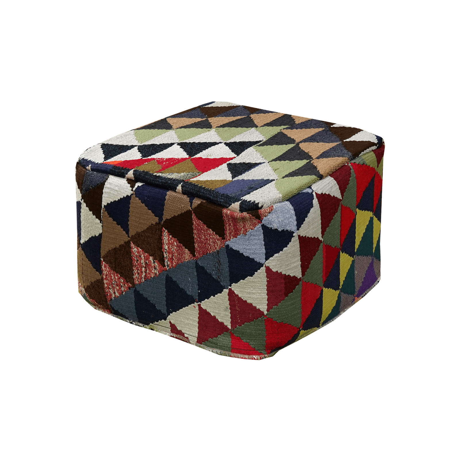 Kilim Pouf · Handcrafted - Multicoloured, 55x55 cm