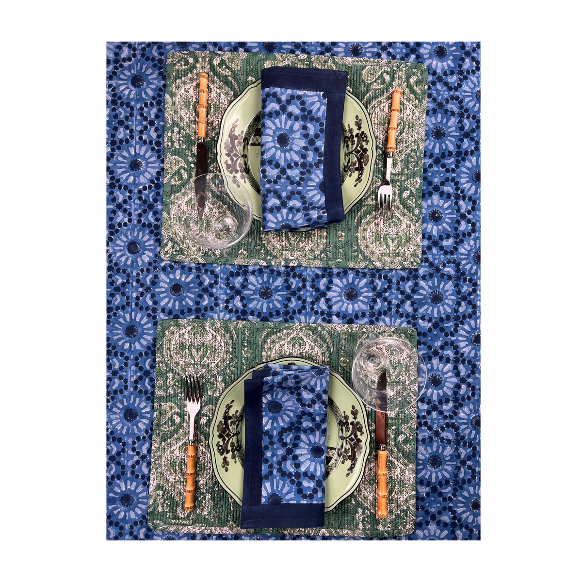 ‘The Kaleidoscope’ Napkin Set of 4 - Dark Indigo