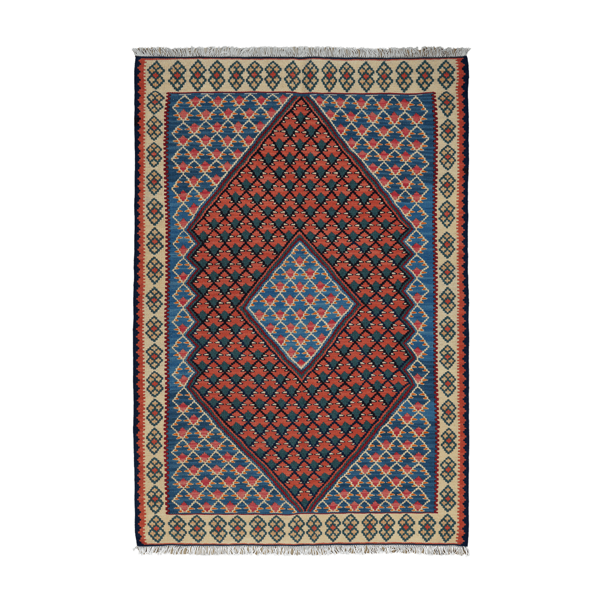 Kilim Senneh Rug · Hand-Woven - Pink, 155x105 cm