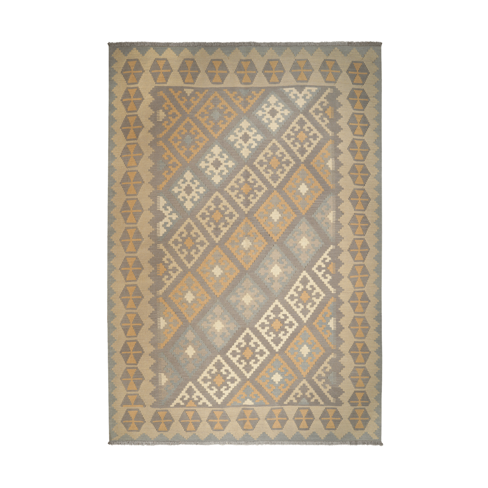 Kilim Gashgai Rug · Hand-Woven - Grey, 302x209 cm