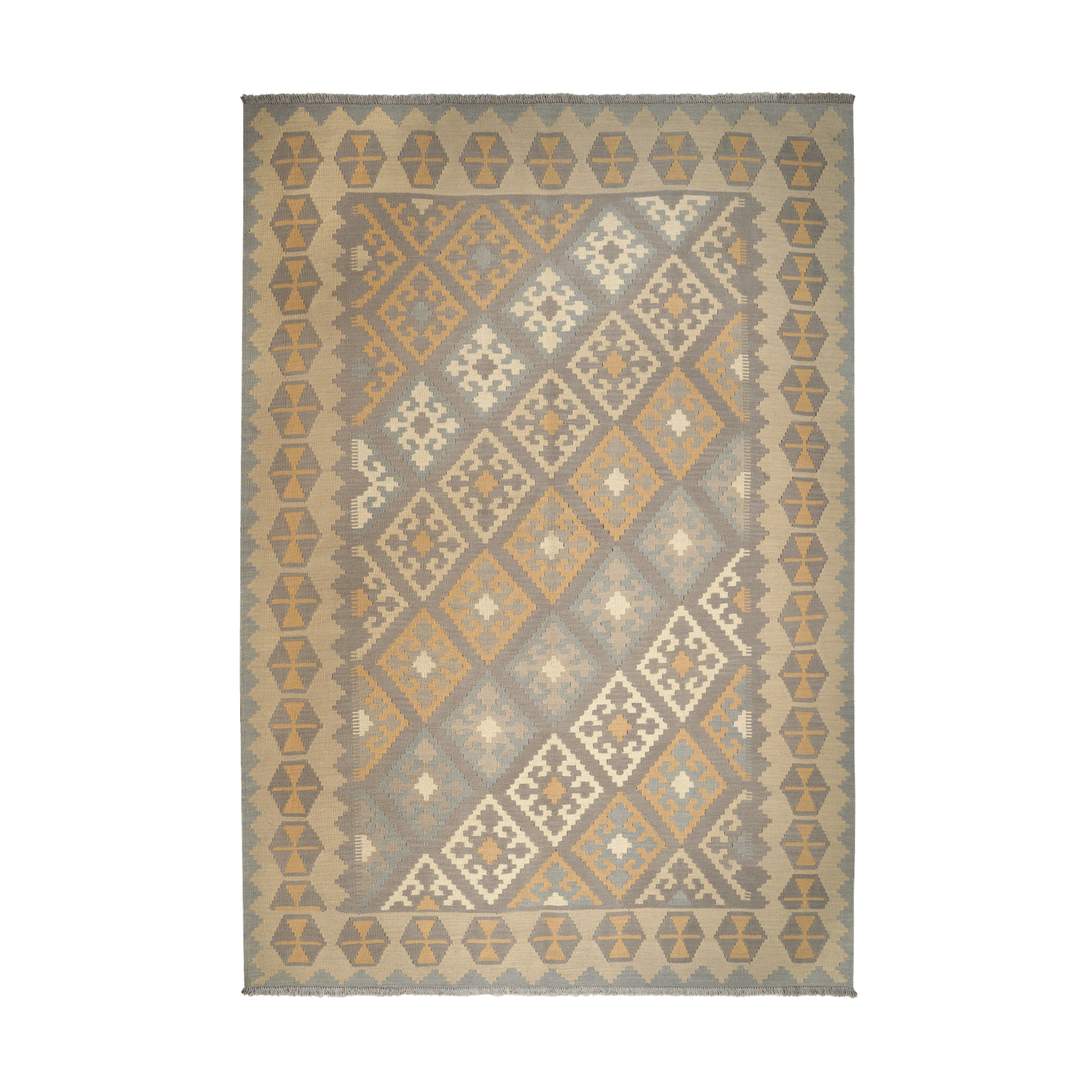 Kilim Gashgai Rug · Hand-Woven - Grey, 302x209 cm