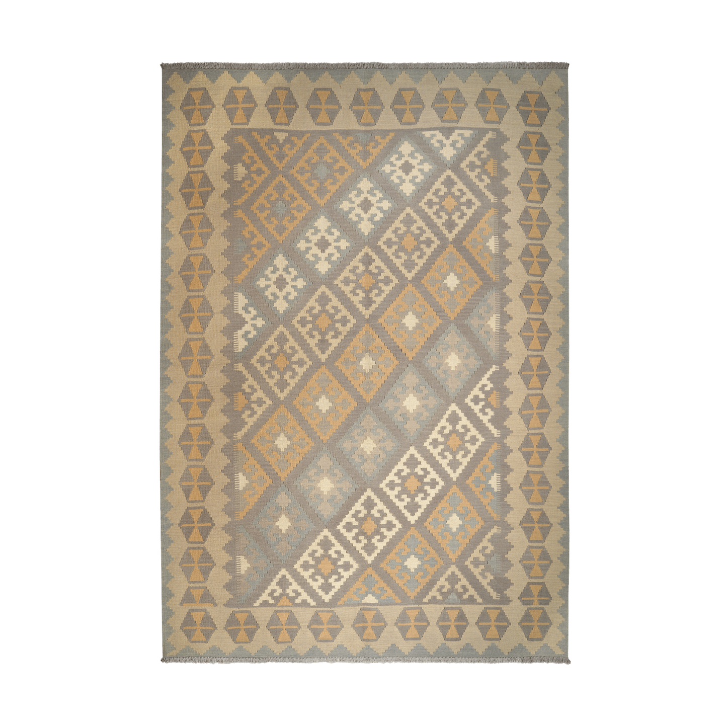 Kilim Gashgai Rug · Hand-Woven - Grey, 302x209 cm