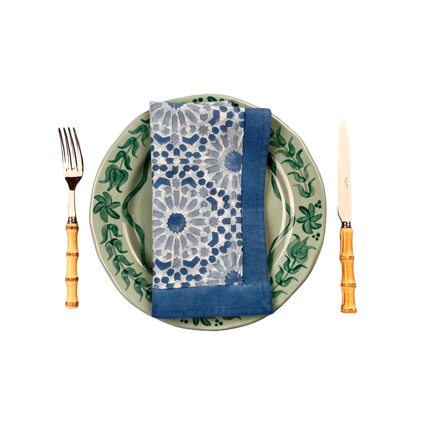 ‘The Kaleidoscope’ Napkin Set of 4 - Light Indigo