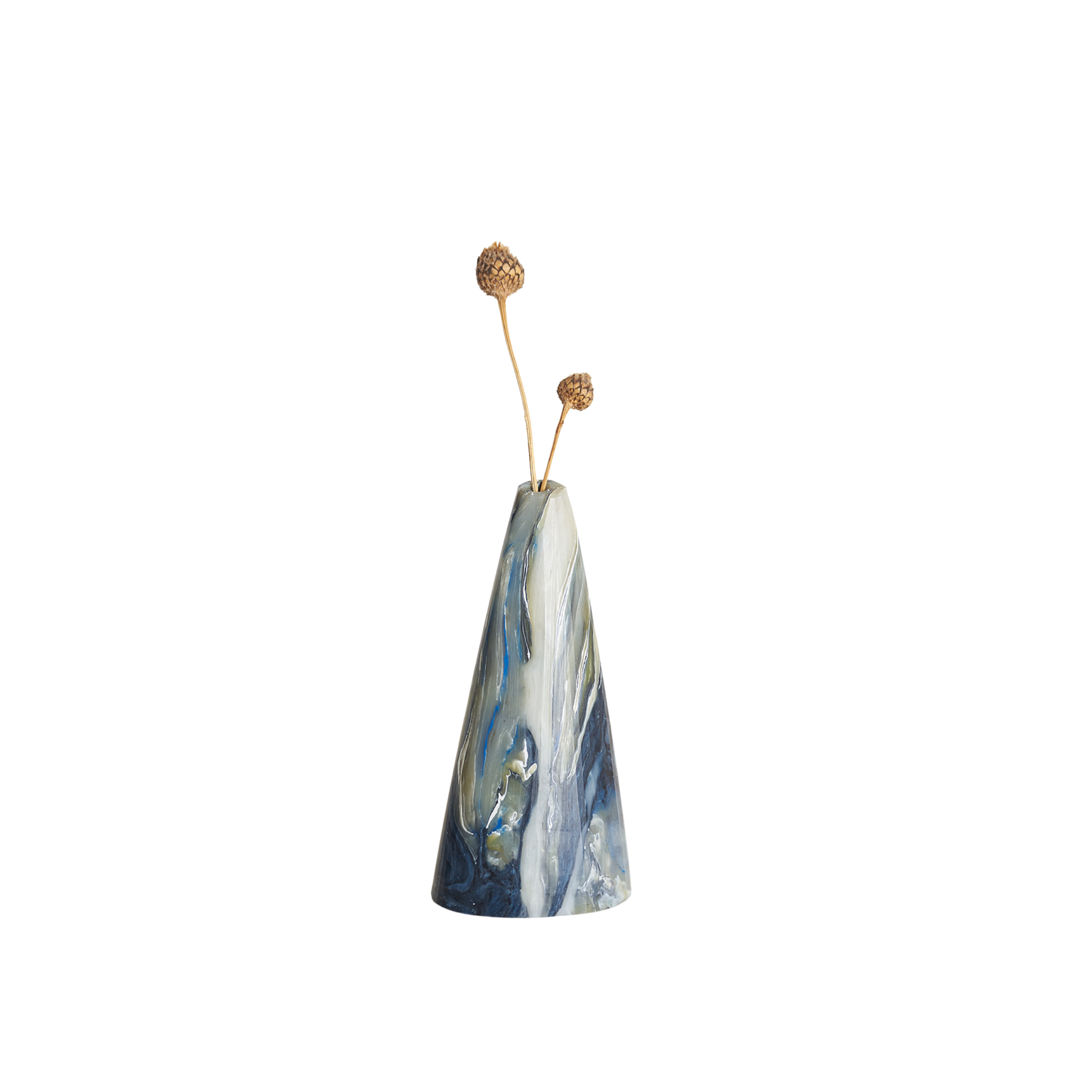 Recycled Plastic Marbled Bud Vase - Winter Peaks