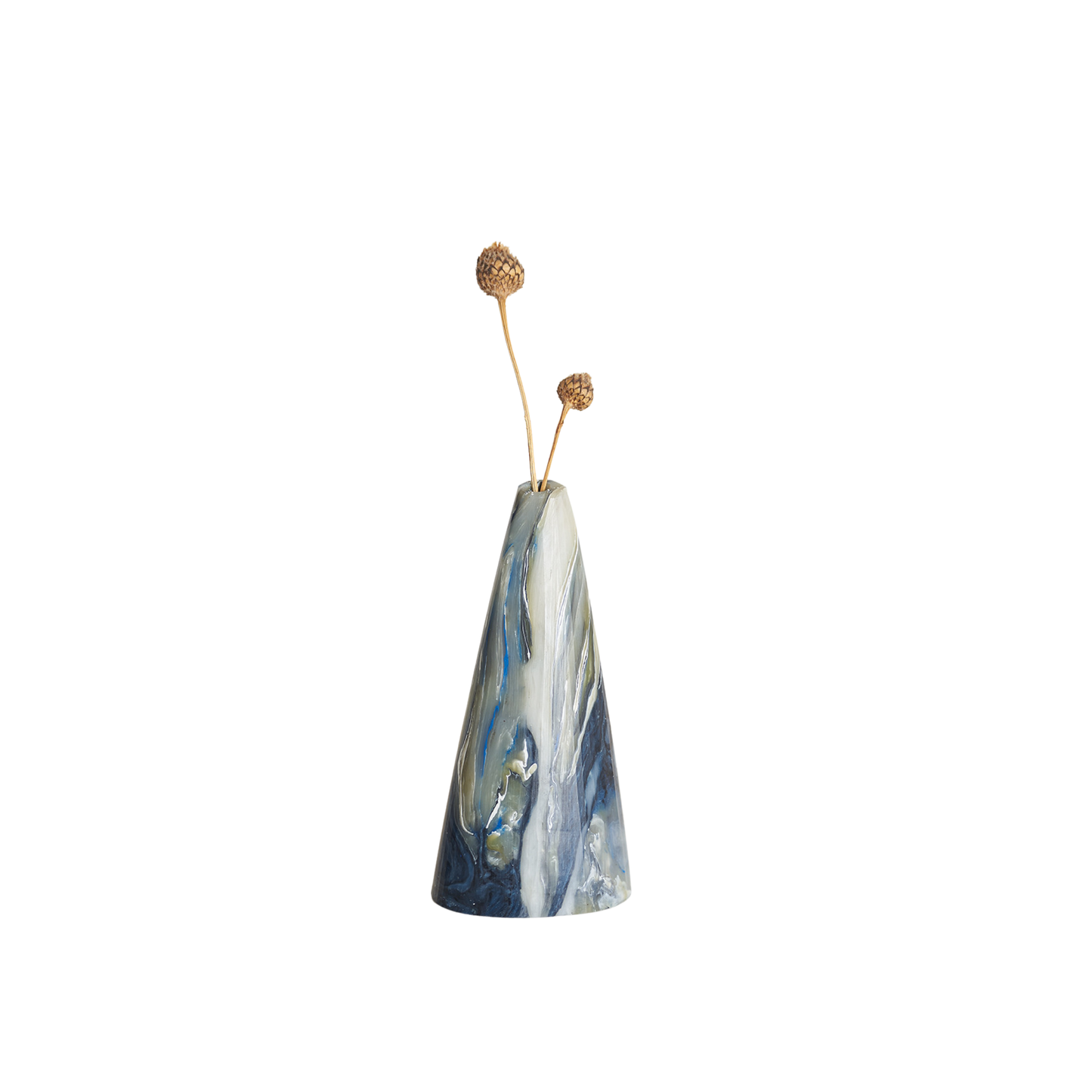 Recycled Plastic Marbled Bud Vase - Winter Peaks