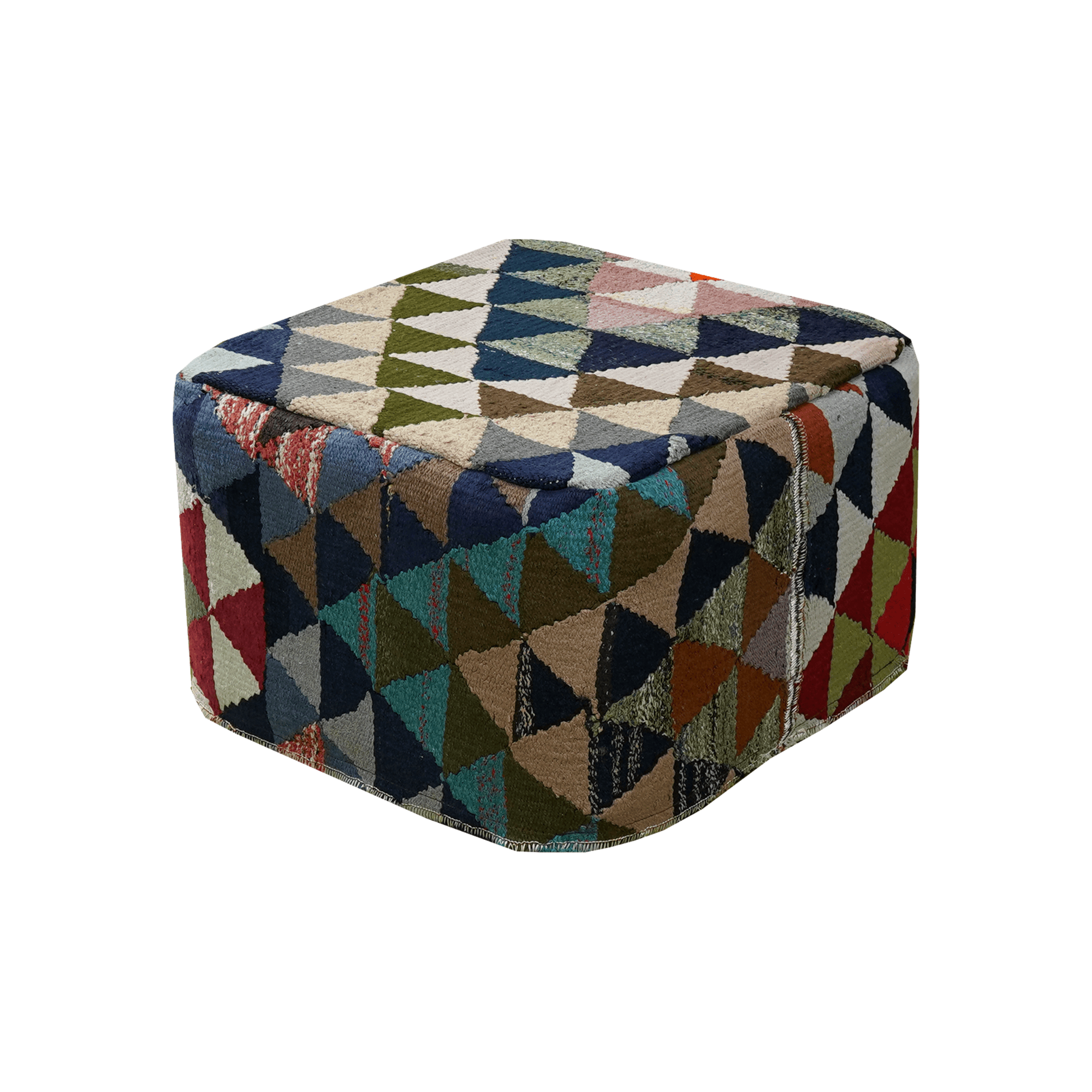 Kilim Pouf · Handcrafted - Multicoloured, 55x55 cm