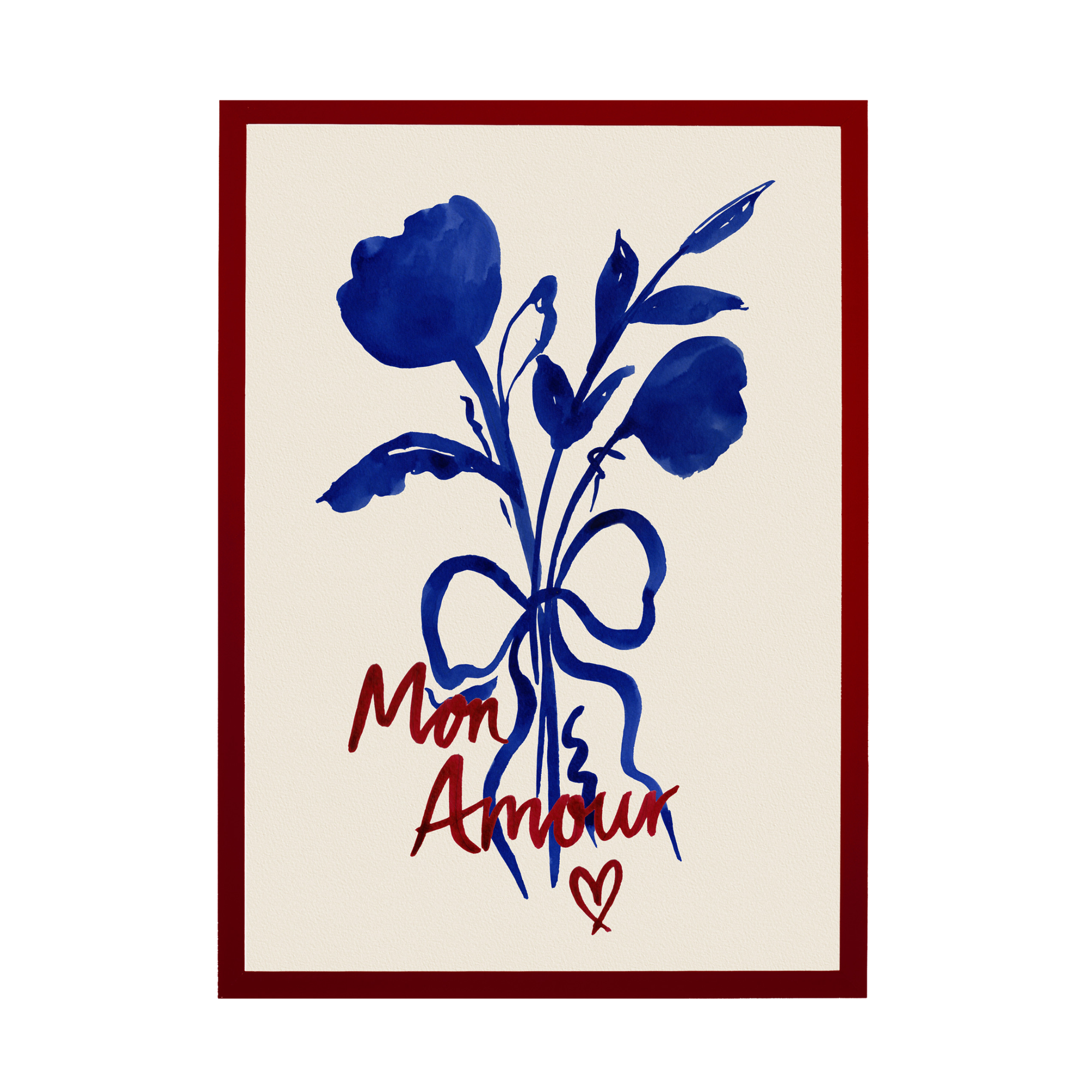 My Love (Mon Amour) - French Floral Love Art Print
