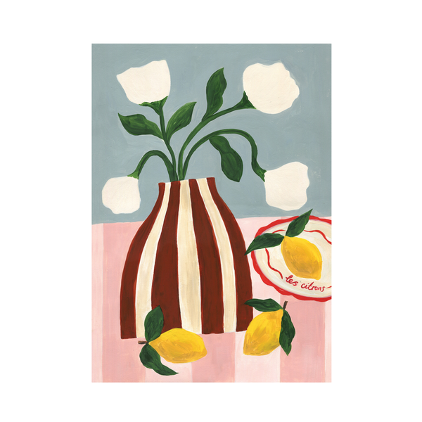 Blooms and Citrons, Still Life Art Print