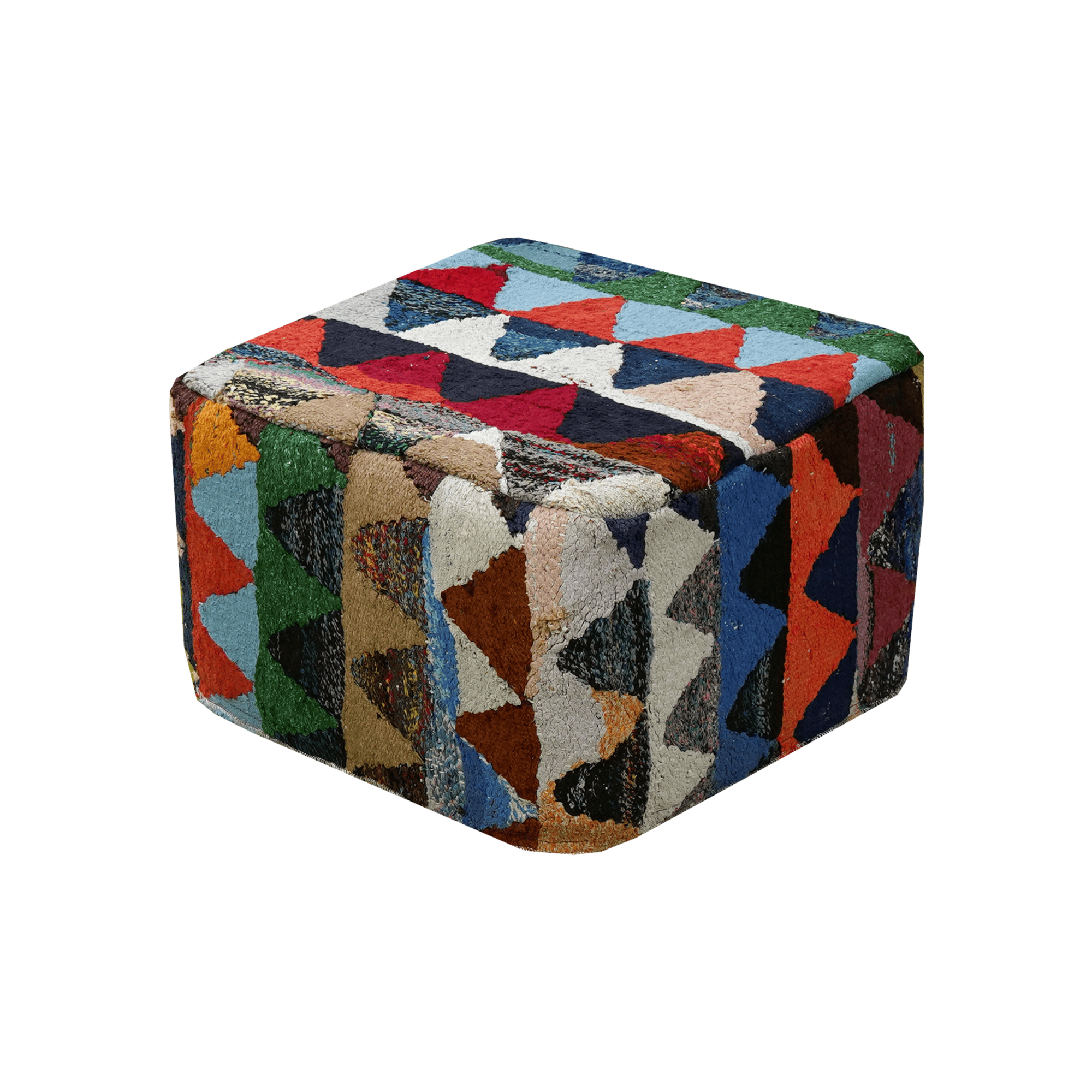 Kilim Pouf · Handcrafted - Multicoloured, 55x55 cm