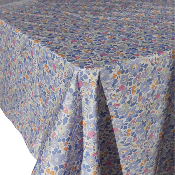 Tablecloth made with Liberty Fabric Betsy Lavender Blue