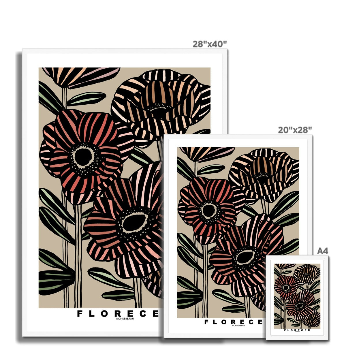 Taupe Florecer Floral Print
