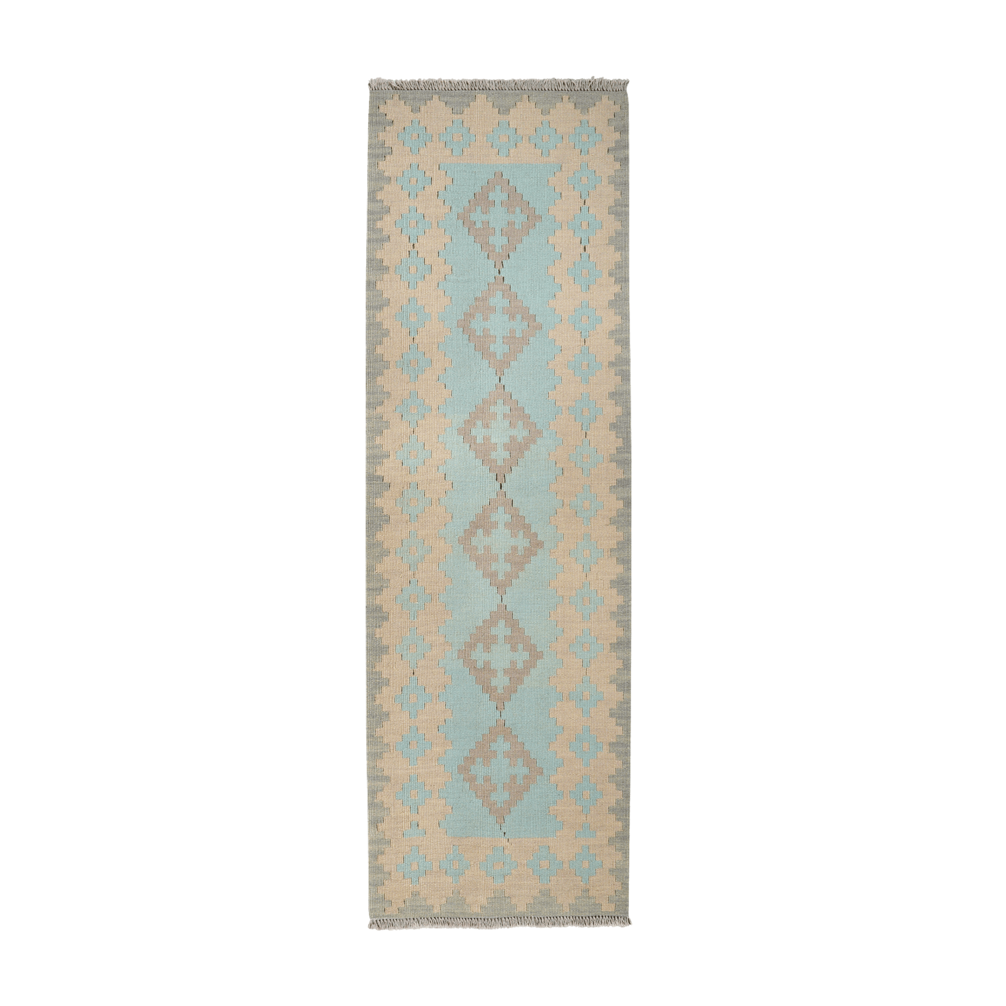 Kilim Gashgai Rug · Hand-Woven - Green, 199x64 cm