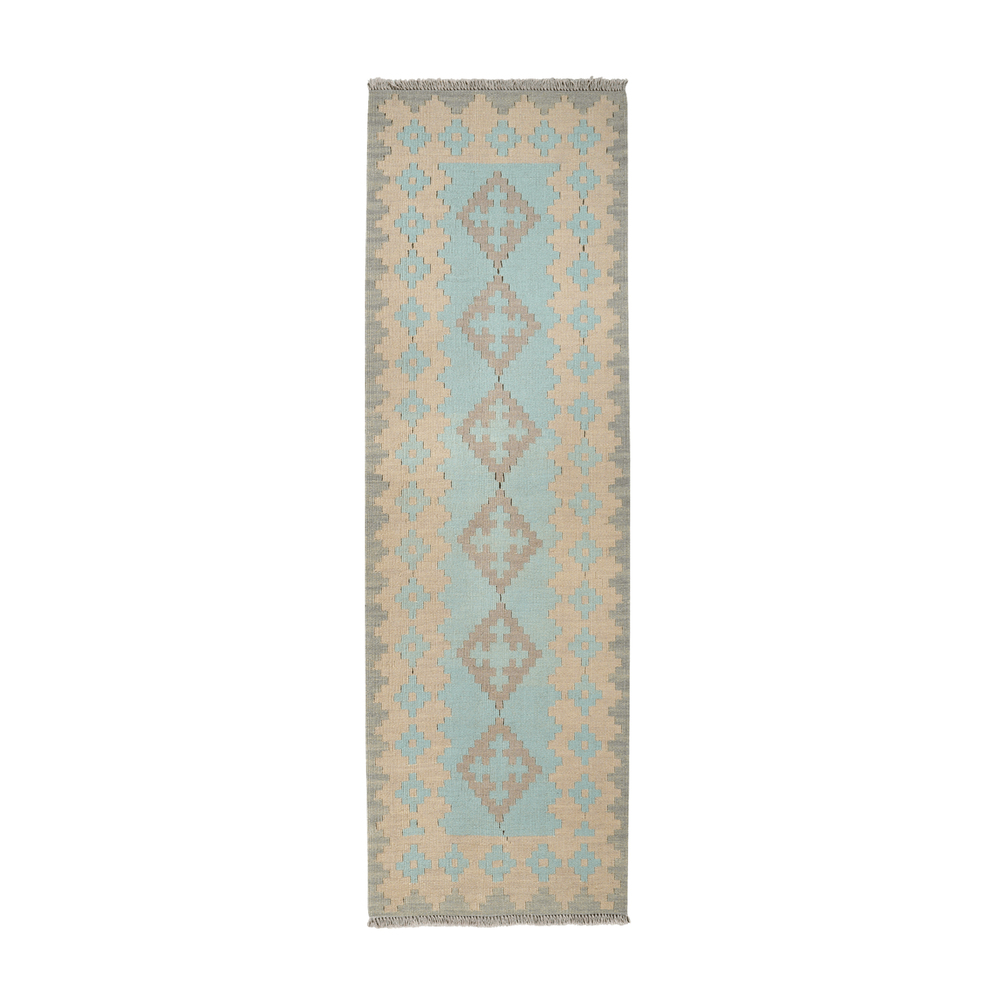 Kilim Gashgai Rug · Hand-Woven - Green, 199x64 cm