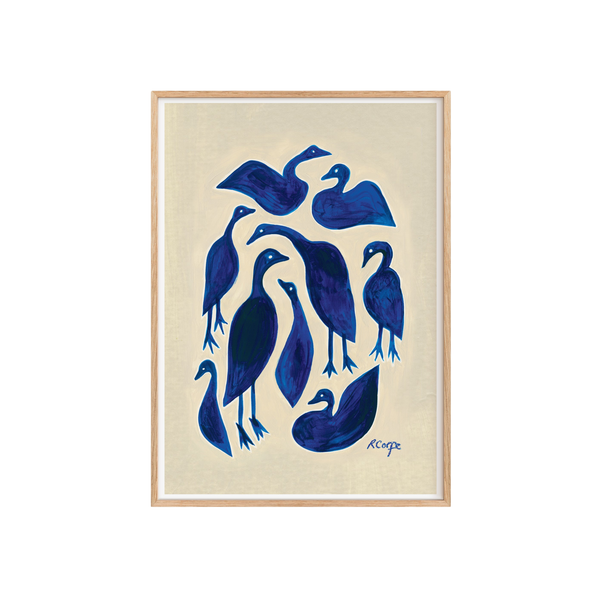 Blue Ducks Art Print