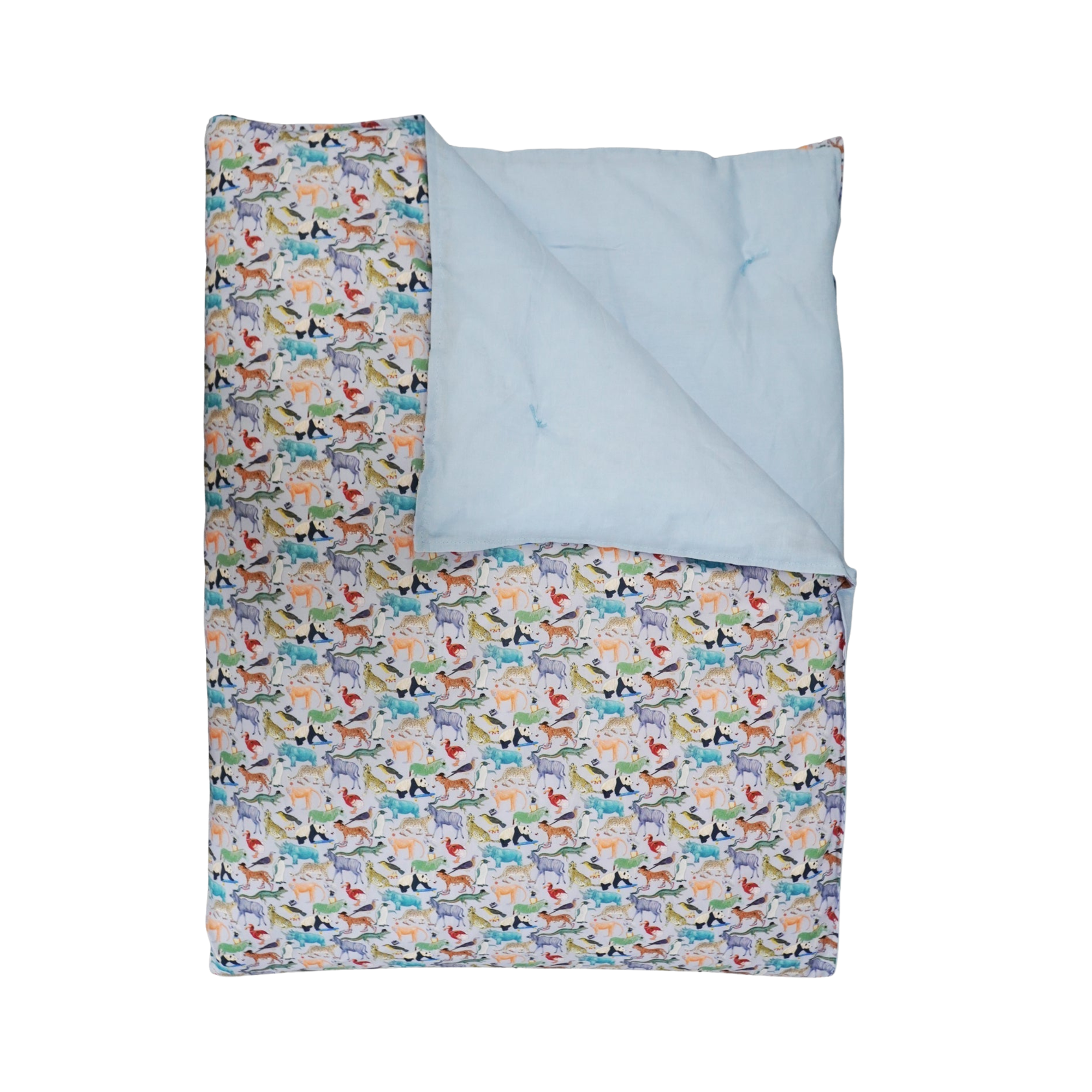 Reversible Heirloom Quilt made with Liberty Fabric Quey 2 & Sky Blue Linen