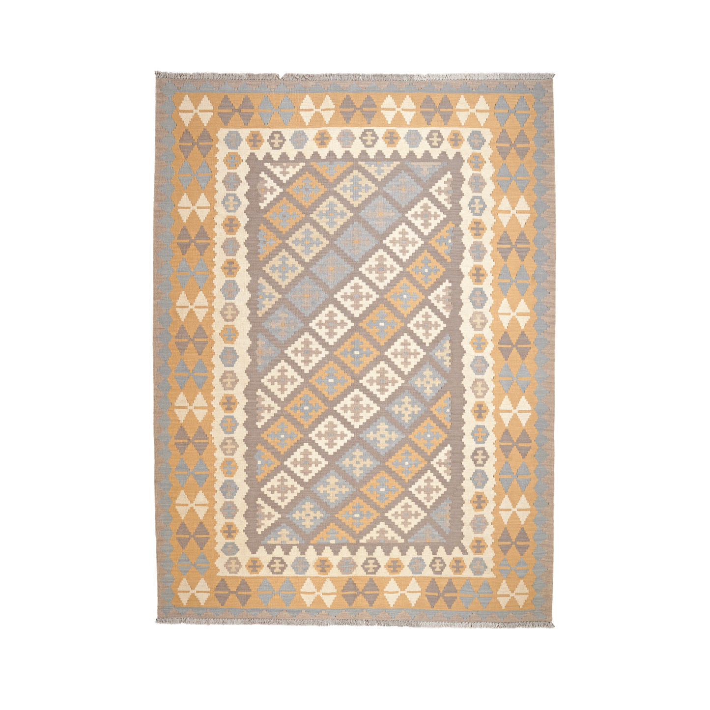 Kilim Gashgai Rug · Hand-Woven - Grey, 239x175 cm