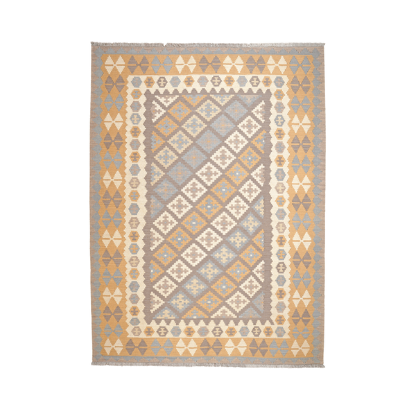 Kilim Gashgai Rug · Hand-Woven - Grey, 239x175 cm