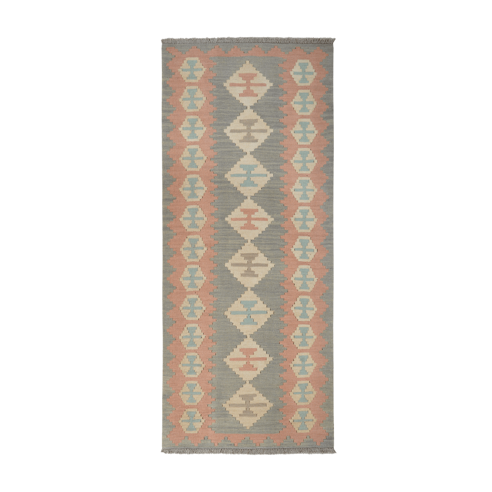 Kilim Gashgai Rug · Hand-Woven - Grey, 195x80 cm