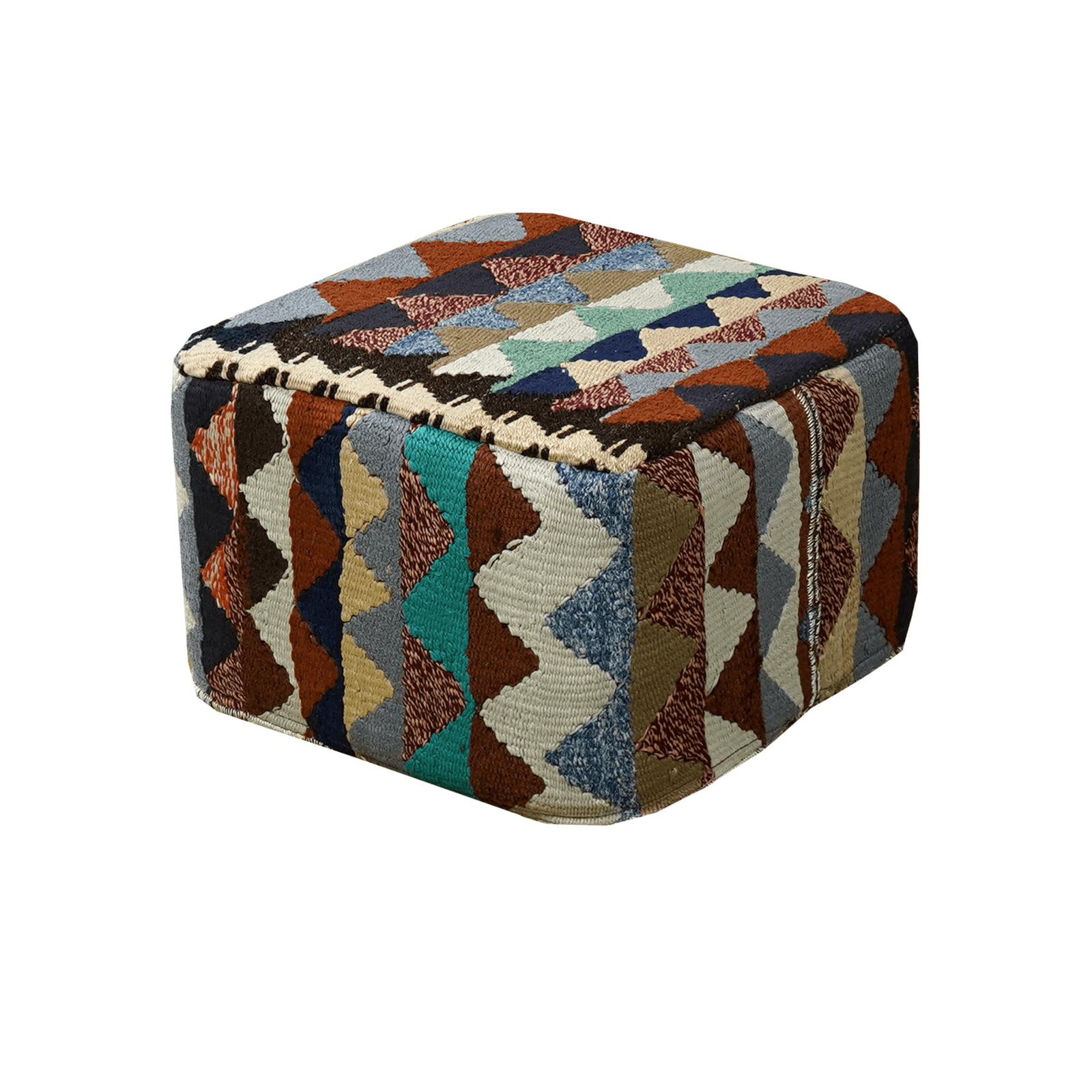 Kilim Pouf · Handcrafted - Multicoloured, 55x55 cm