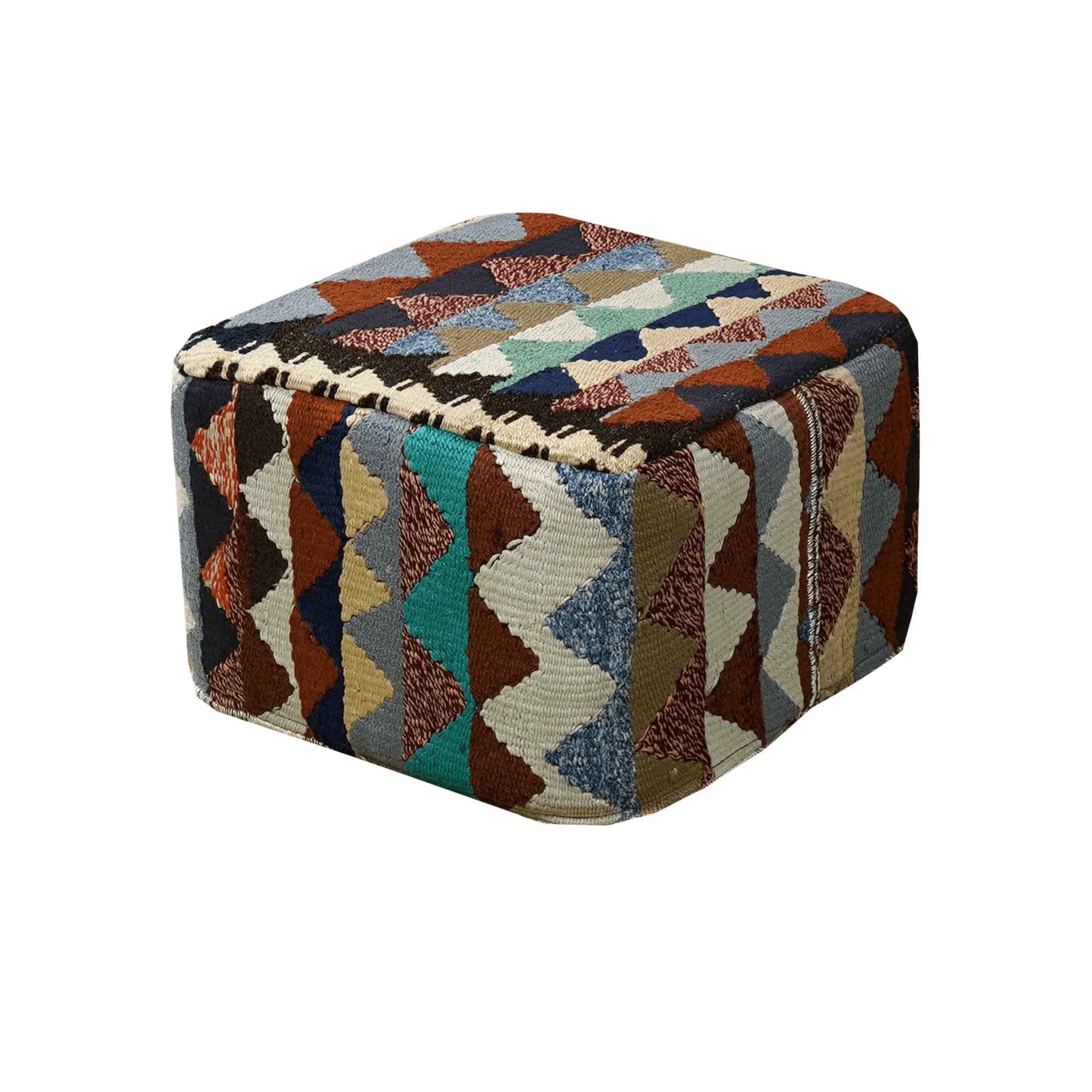 Kilim Pouf · Handcrafted - Multicoloured, 55x55 cm