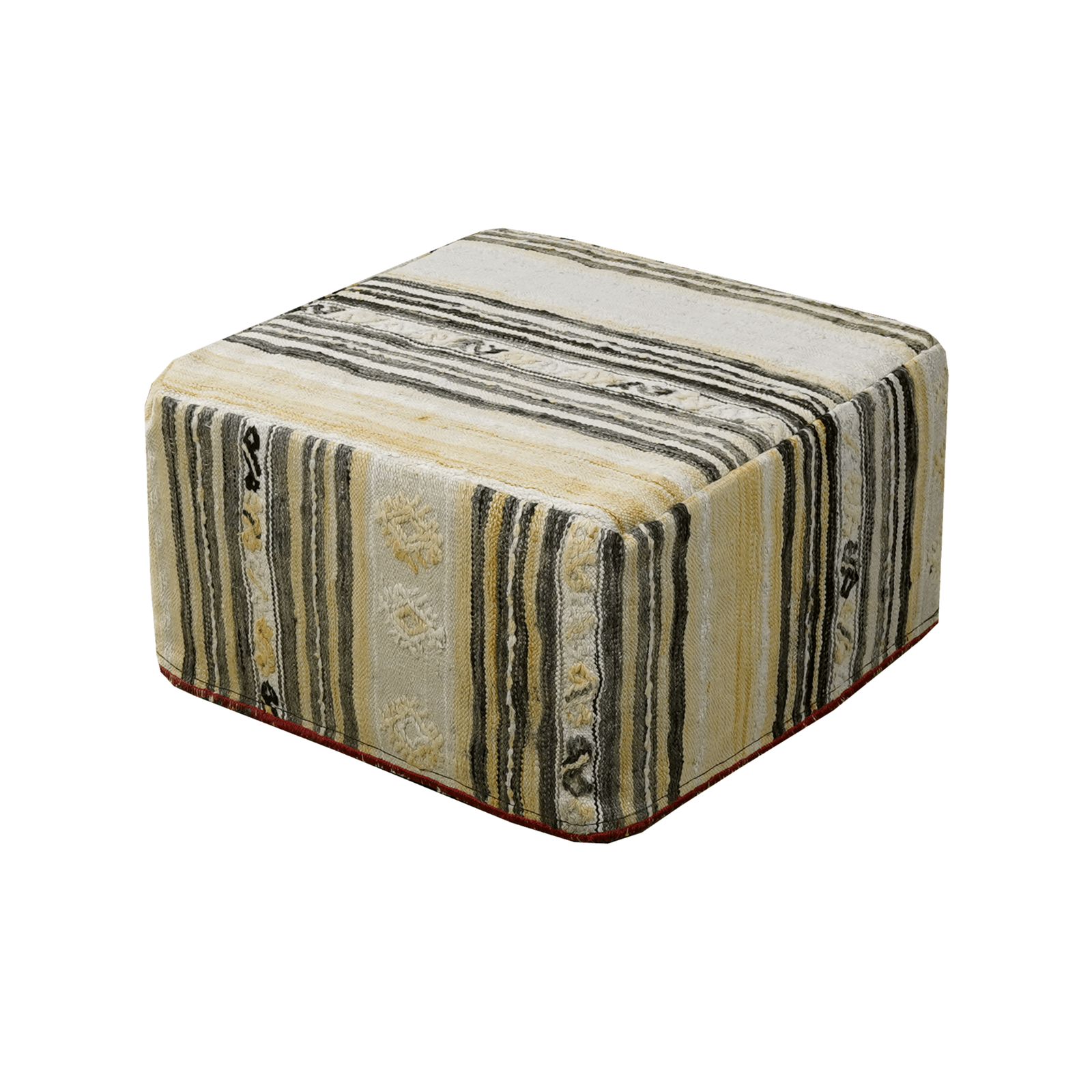 Kilim Pouf · Handcrafted - Multicoloured, 65x65 cm