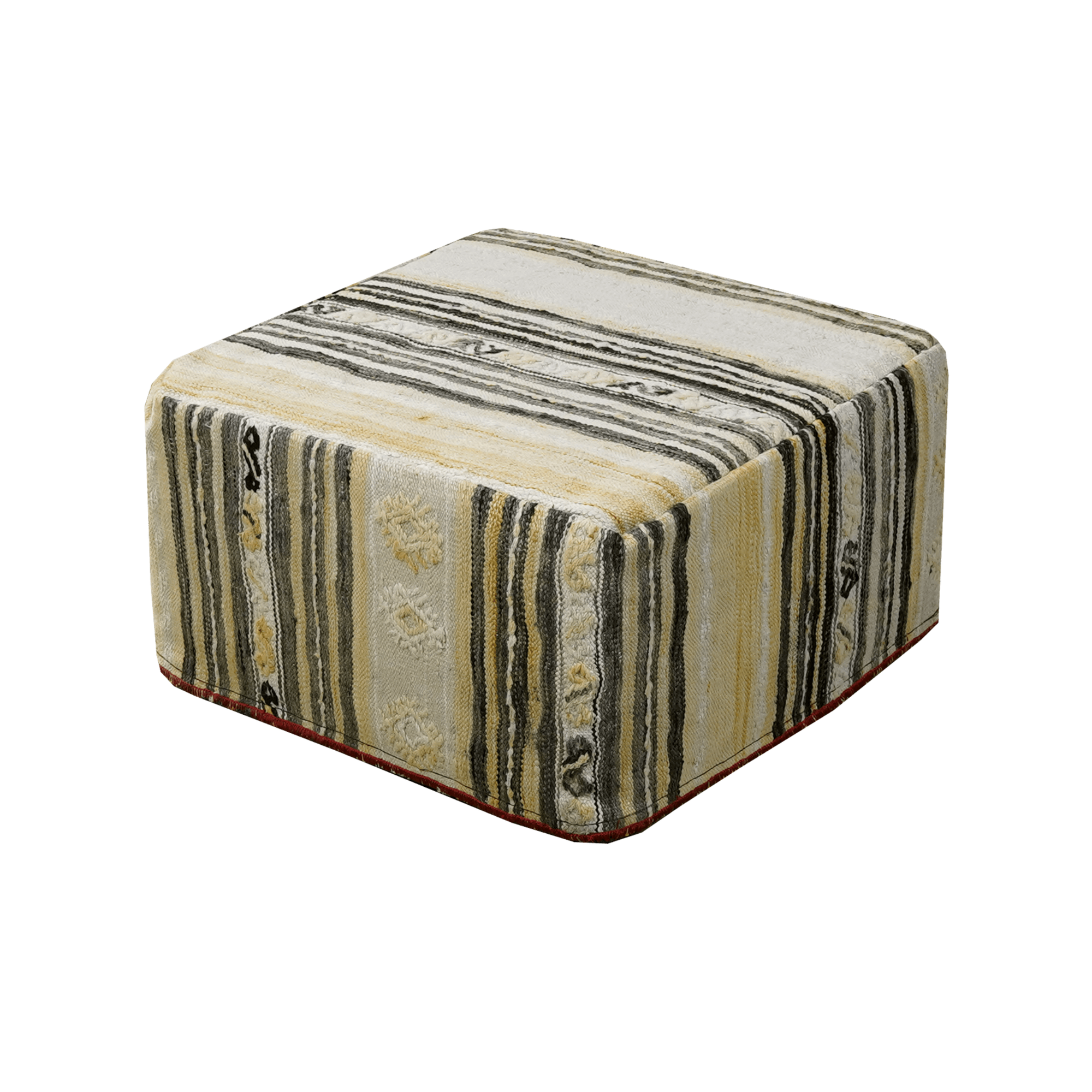 Kilim Pouf · Handcrafted - Multicoloured, 65x65 cm