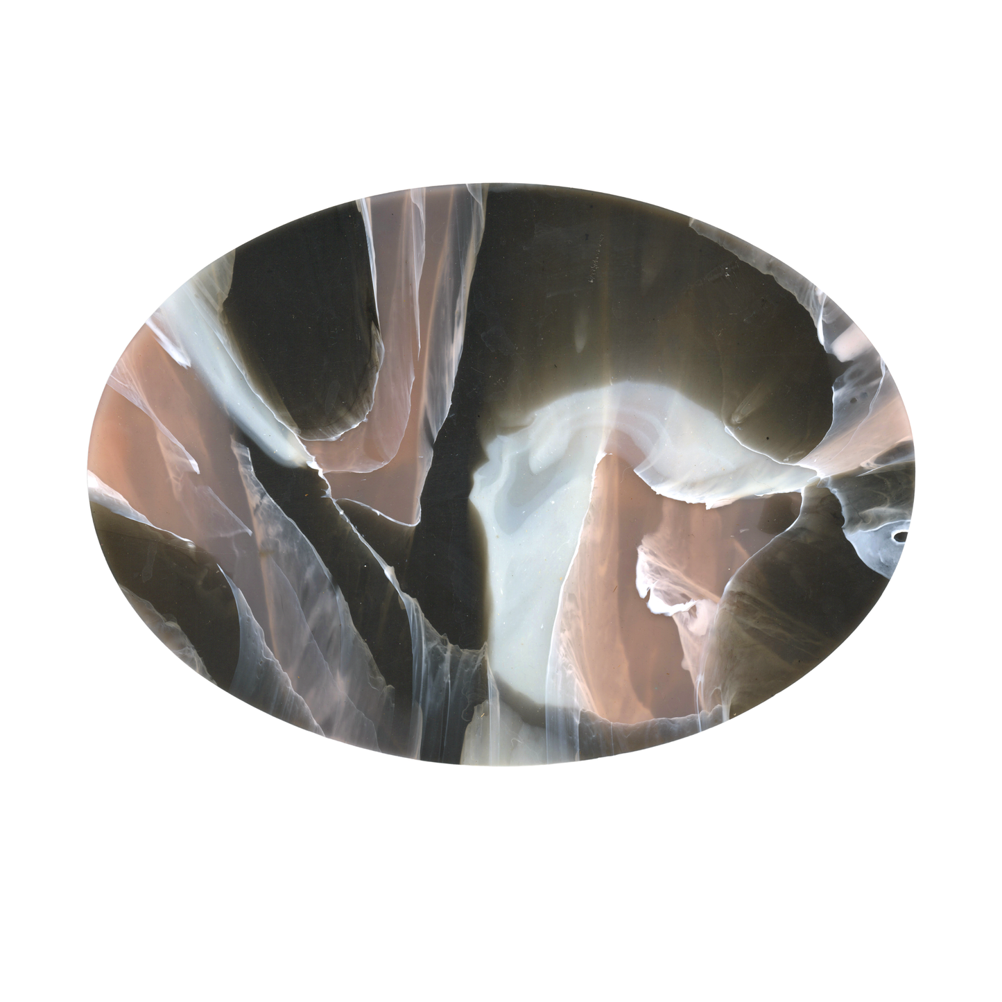 Recycled Plastic Marbled Trinket Tray - Tortoiseshell Rose
