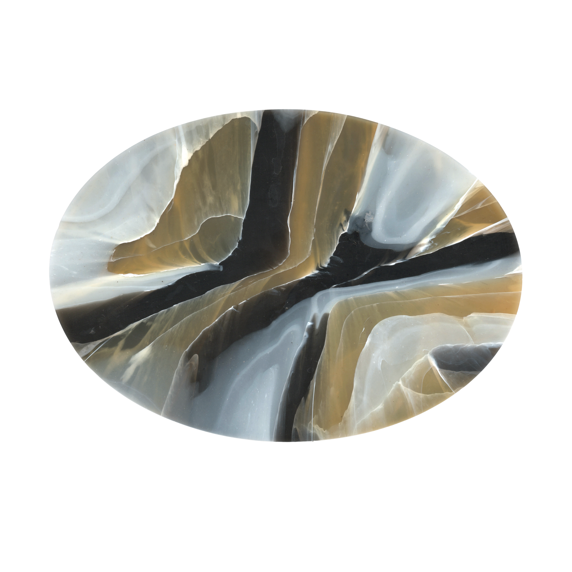 Recycled Plastic Marbled Trinket Tray - Tortoiseshell Caramel