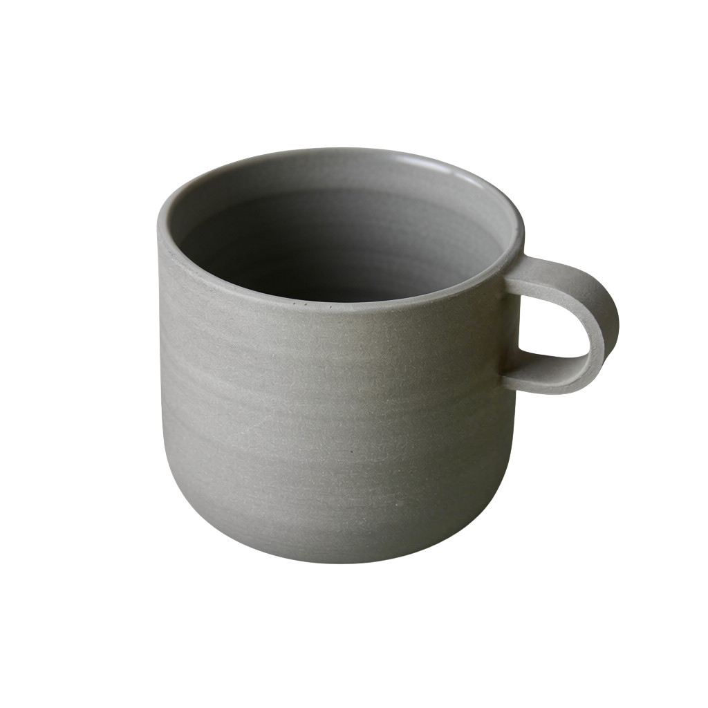 Handmade Curved Mug, Charcoal