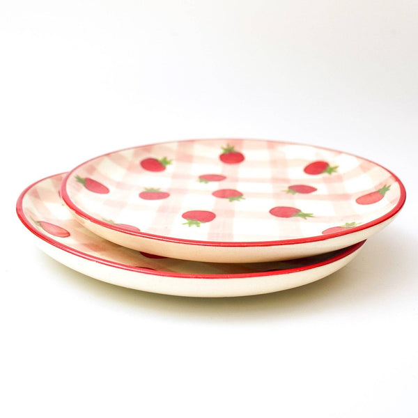 Dessert Plate - Cherry Tomato | Handpainted Ceramic | 7 In | Set of 2