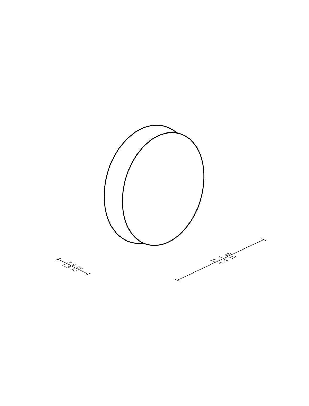 ACCORDION Hook - M1 simple round wooden hook design with detailed dimensional measurements in black and white.