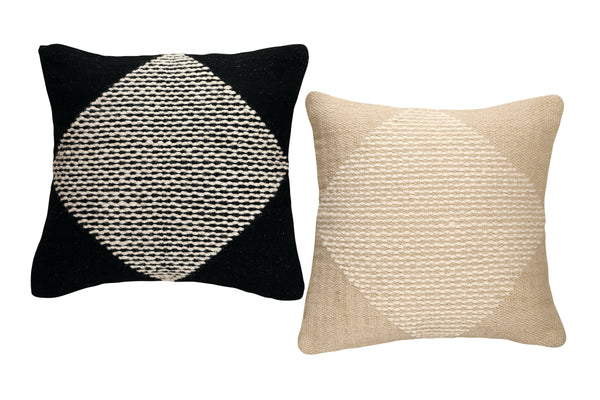 Diagonal Stripe Wool Pillow | Biscotti | Without Filler