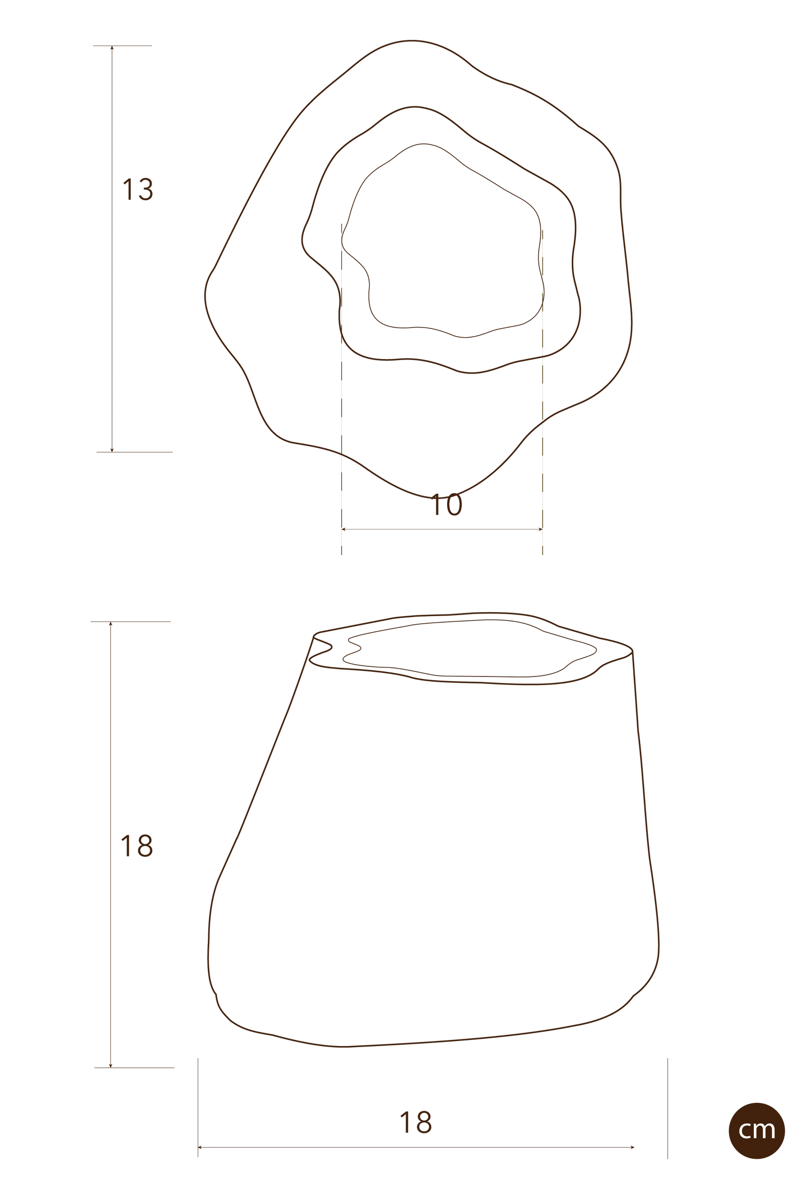 Amanitas Garden | Wide Vase | Burnt Ochre