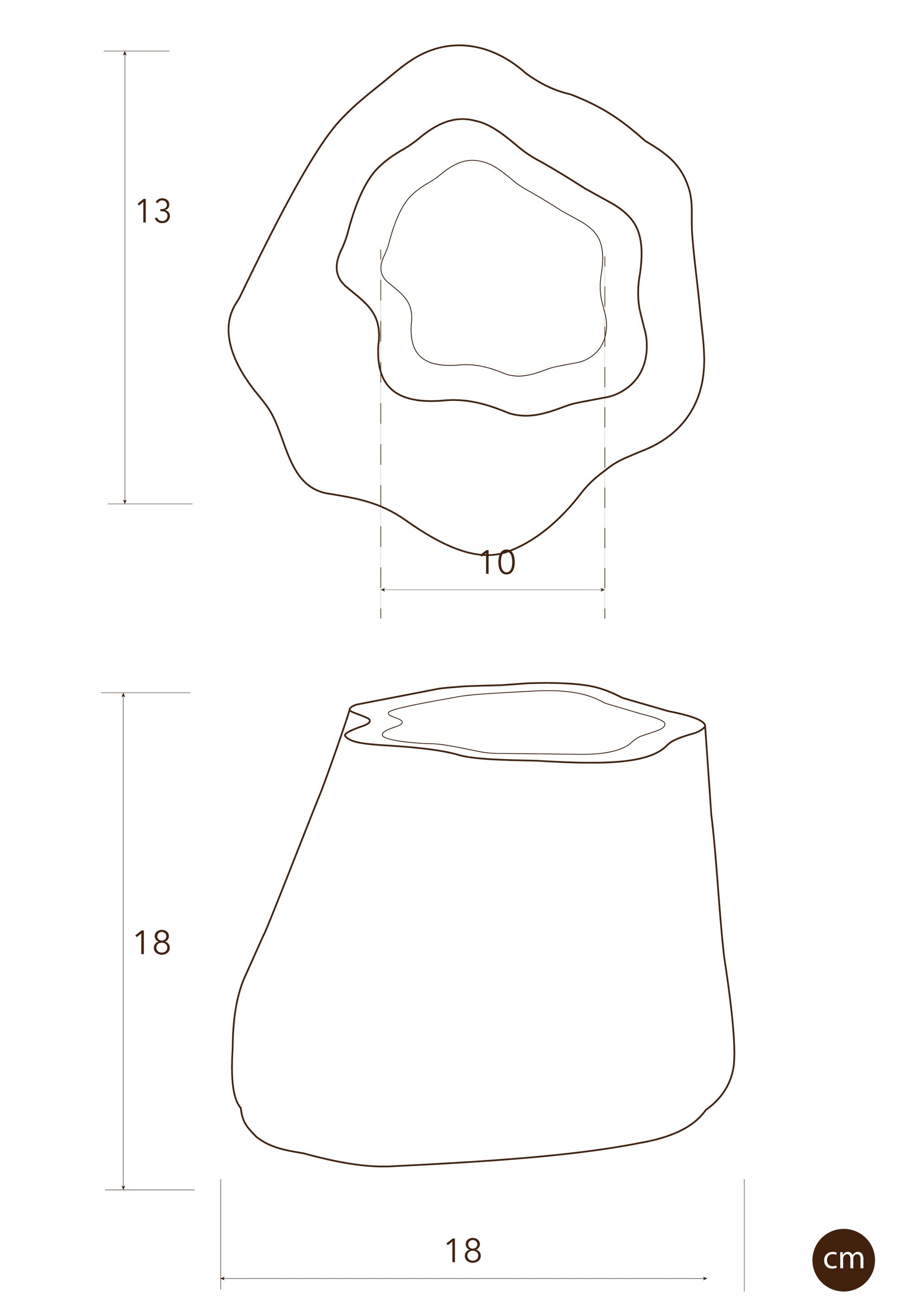 Amanitas Garden | Wide Vase | Burnt Ochre