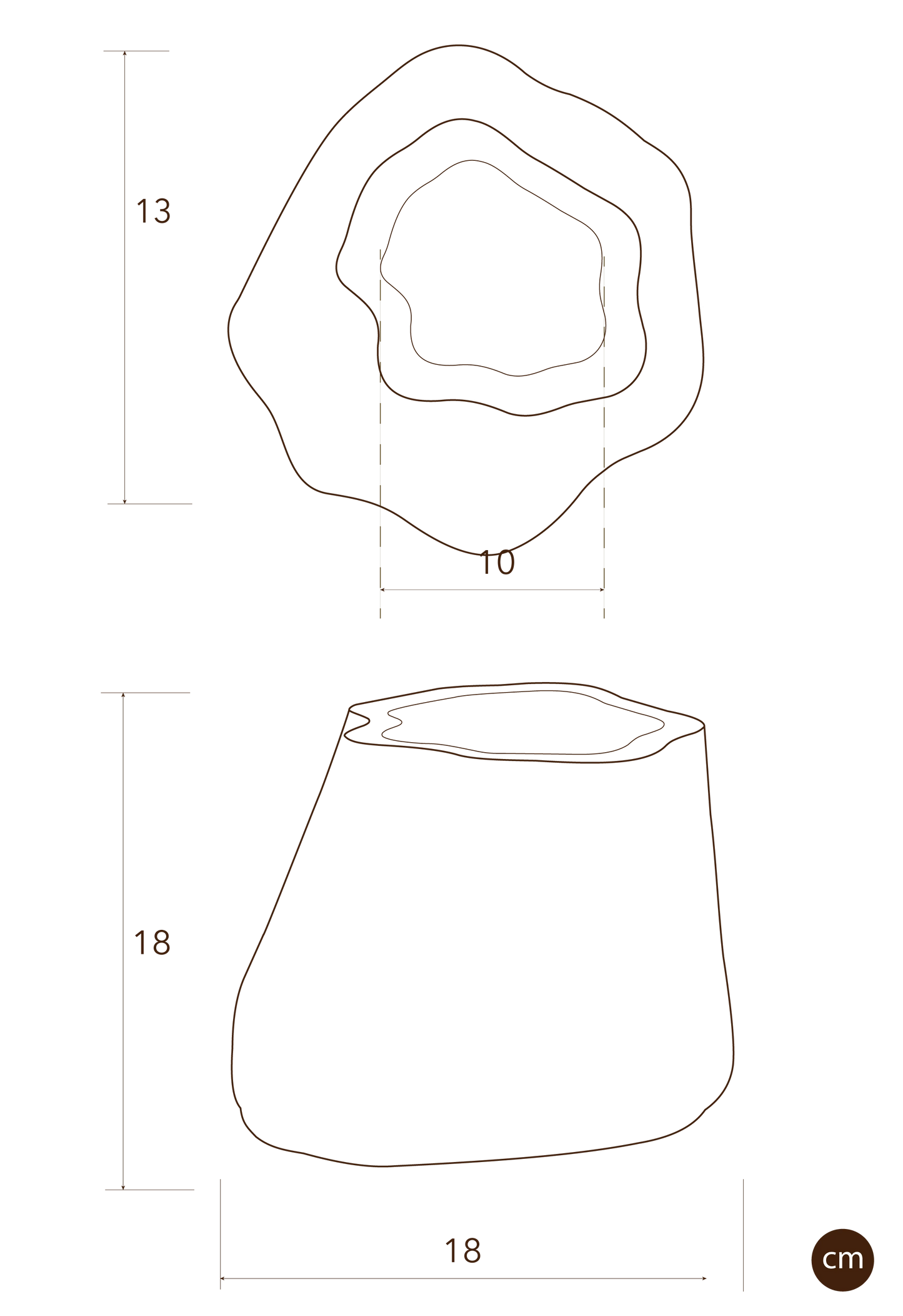 Amanitas Garden | Wide Vase | Burnt Ochre