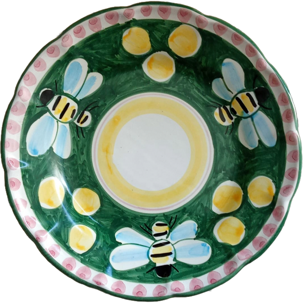 Amalfi Plate 25cm Green Bee