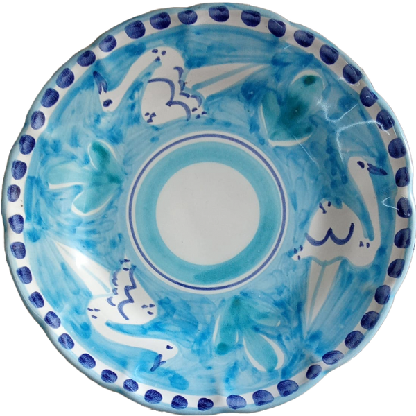 Amalfi Plate 20cm Blue Ostriches