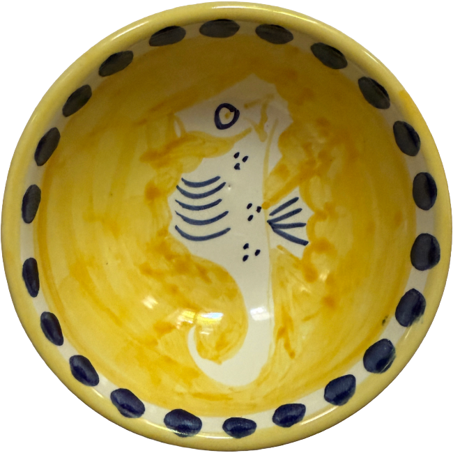 Amalfi Bowl 11 cm – Yellow Seahorse