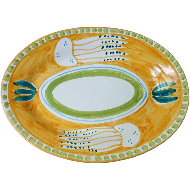 Méduse Jaune Oval Platter - 30cm
